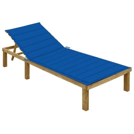 Ligbed met koningsblauw kussen geïmpregneerd grenenhout is nu te koop bij PeponiXL, paradijselijk wonen!