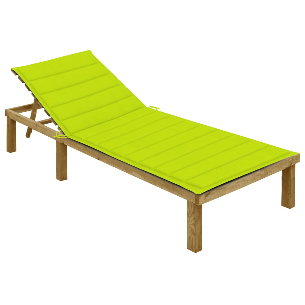 Ligbed met heldergroen kussen geïmpregneerd grenenhout is nu te koop bij PeponiXL, paradijselijk wonen!
