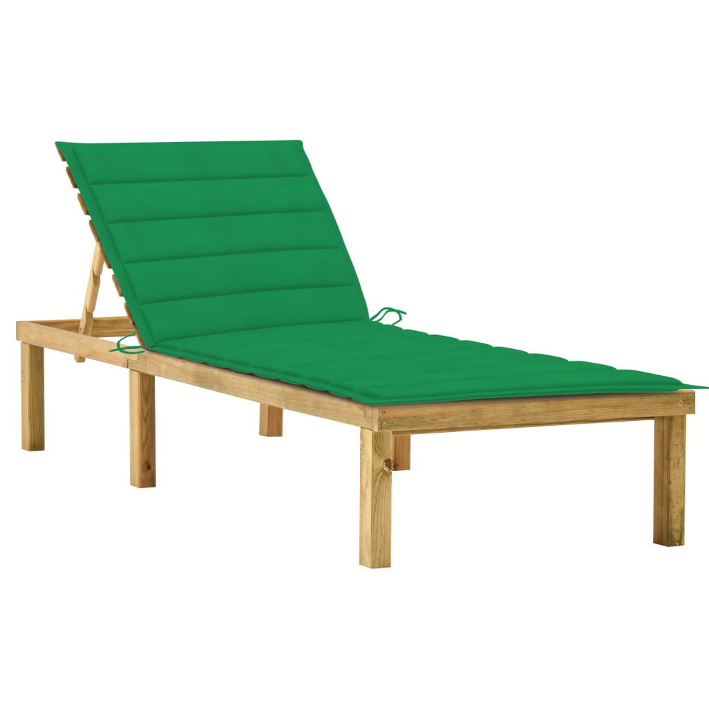 Ligbed met groen kussen geïmpregneerd grenenhout is nu te koop bij PeponiXL, paradijselijk wonen!