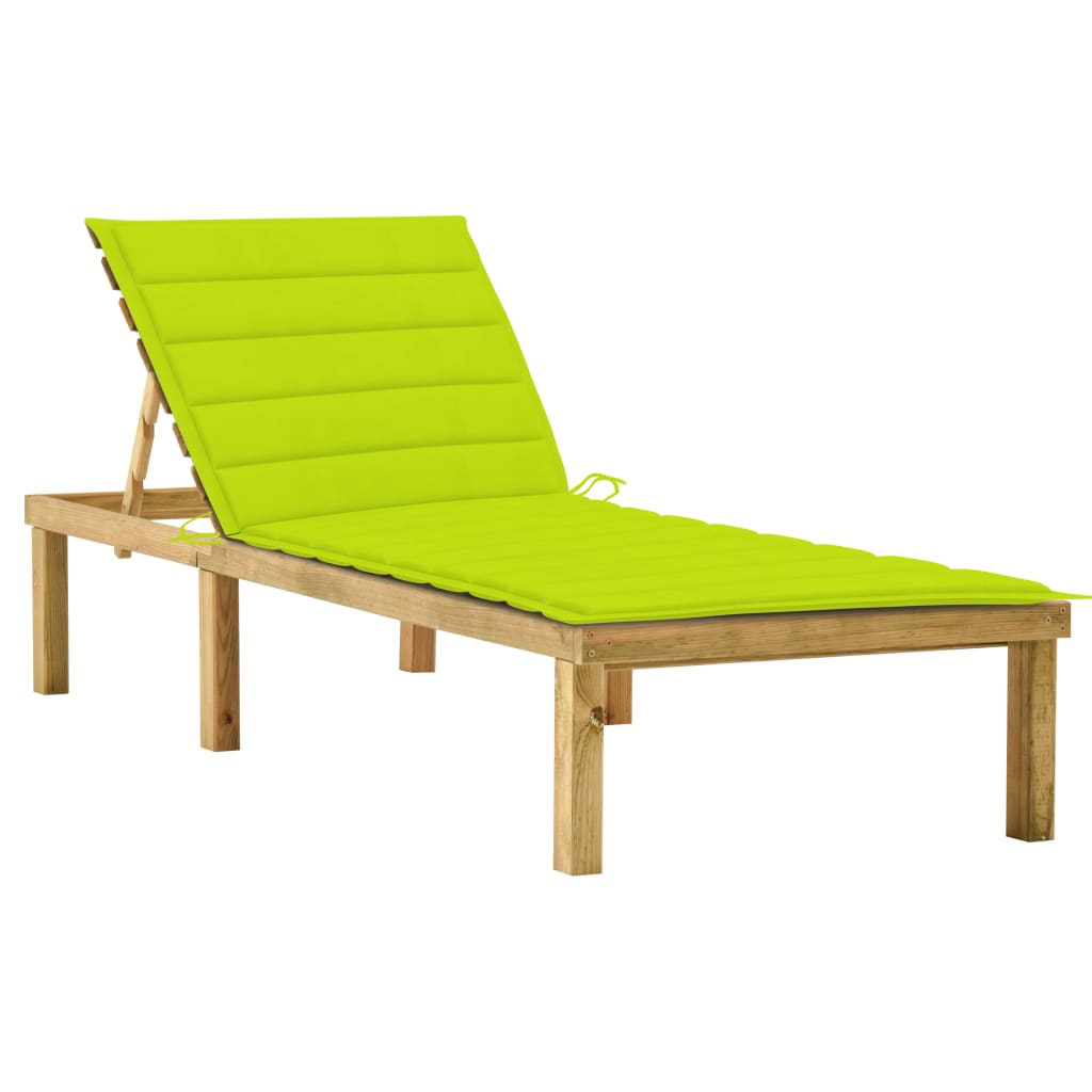 Ligbed met heldergroen kussen geïmpregneerd grenenhout is nu te koop bij PeponiXL, paradijselijk wonen!
