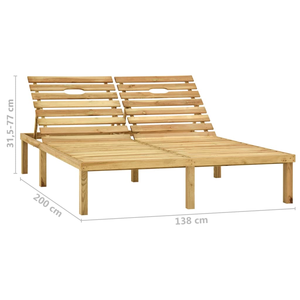 Ligbed tweepersoons met kussens geïmpregneerd grenenhout is nu te koop bij PeponiXL, paradijselijk wonen!