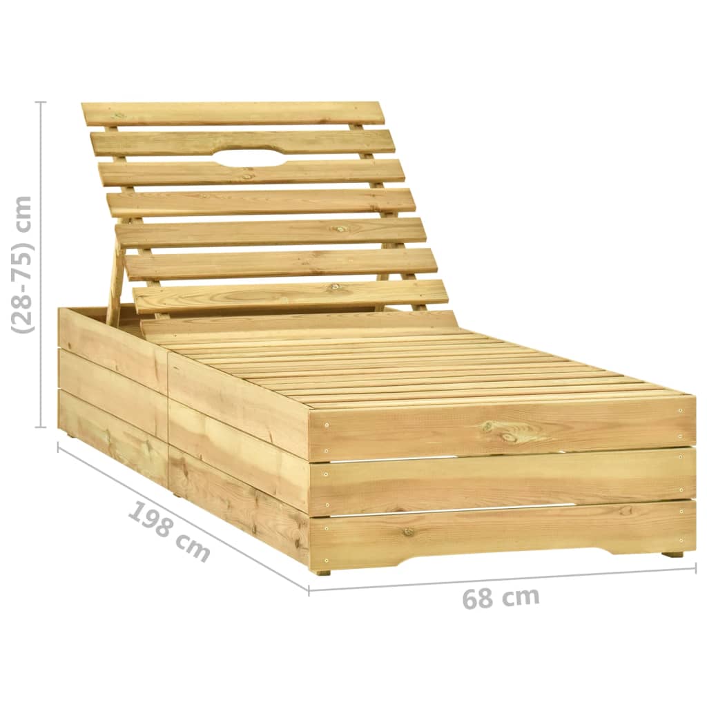 Ligbed met antracietkleurig kussen geïmpregneerd grenenhout is nu te koop bij PeponiXL, paradijselijk wonen!
