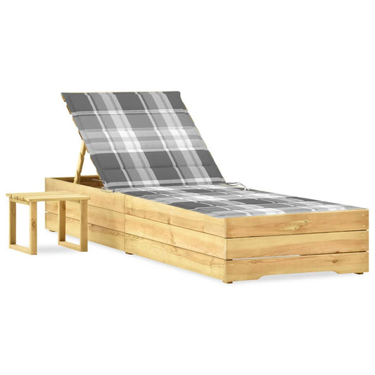 Ligbed met tafeltje en kussen geïmpregneerd grenenhout is nu te koop bij PeponiXL, paradijselijk wonen!