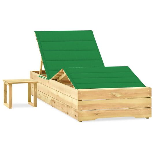 Ligbed met tafeltje en kussen geïmpregneerd grenenhout is nu te koop bij PeponiXL, paradijselijk wonen!