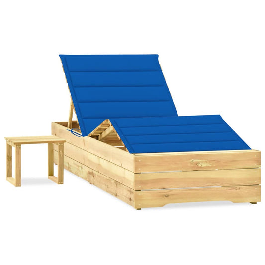 Ligbed met tafeltje en kussen geïmpregneerd grenenhout is nu te koop bij PeponiXL, paradijselijk wonen!