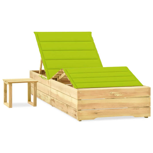 Ligbed met tafeltje en kussen geïmpregneerd grenenhout is nu te koop bij PeponiXL, paradijselijk wonen!