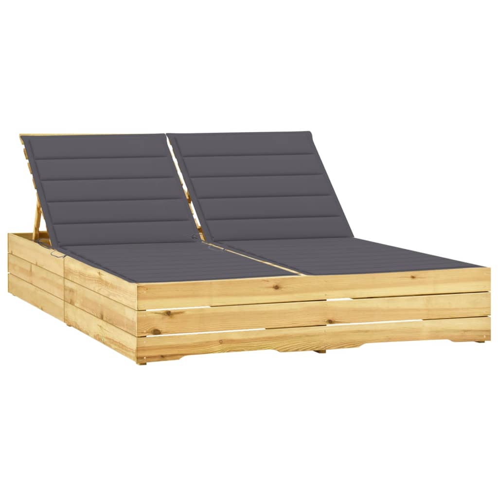 Ligbed tweepersoons met kussens geïmpregneerd grenenhout is nu te koop bij PeponiXL, paradijselijk wonen!