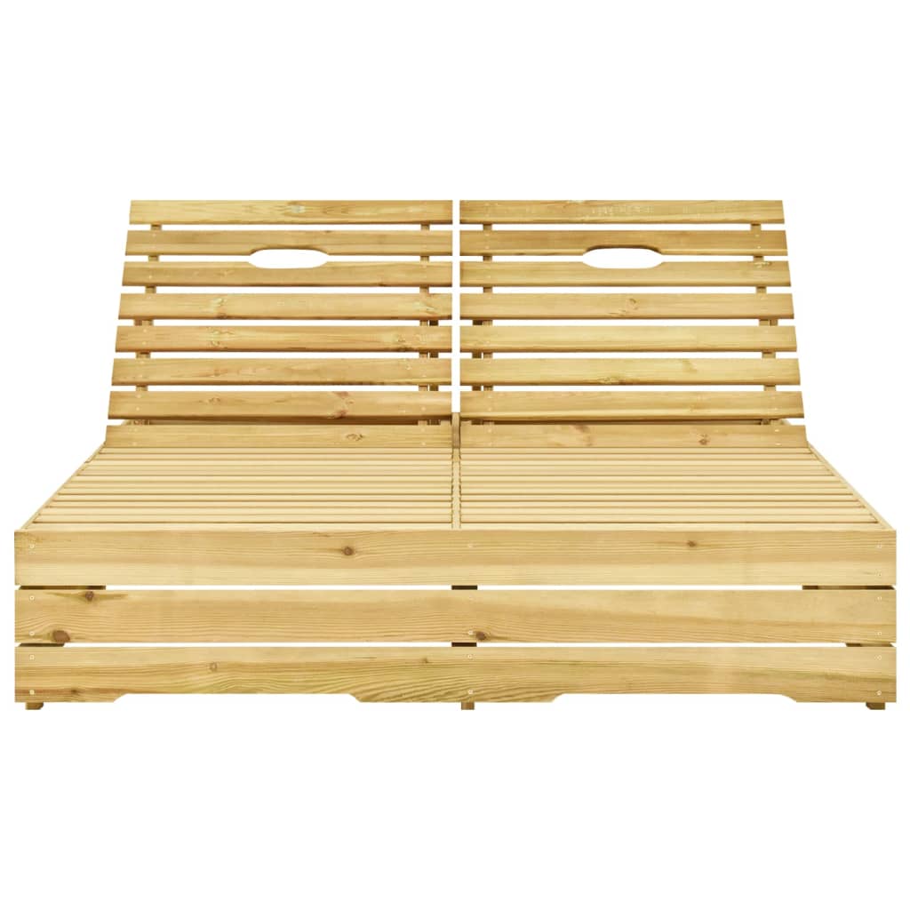 Ligbed tweepersoons met crème kussens geïmpregneerd grenenhout is nu te koop bij PeponiXL, paradijselijk wonen!
