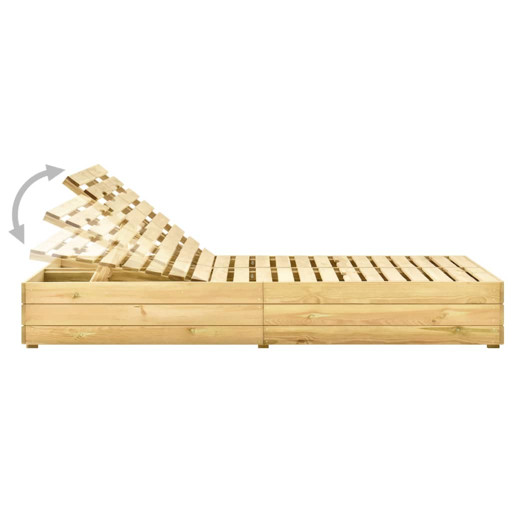 Ligbed tweepersoons met crème kussens geïmpregneerd grenenhout is nu te koop bij PeponiXL, paradijselijk wonen!