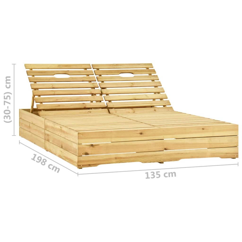 Ligbed tweepersoons met rode kussens geïmpregneerd grenenhout is nu te koop bij PeponiXL, paradijselijk wonen!