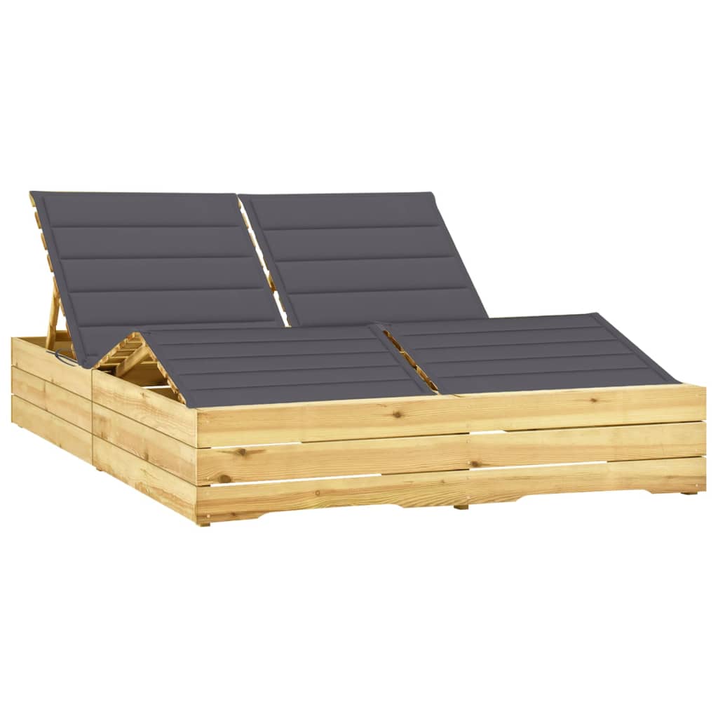 Ligbed tweepersoons met kussens geïmpregneerd grenenhout is nu te koop bij PeponiXL, paradijselijk wonen!