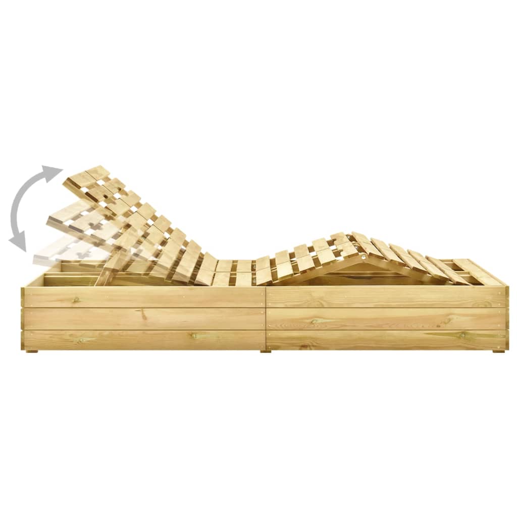 Ligbed tweepersoons met beige kussens geïmpregneerd grenenhout is nu te koop bij PeponiXL, paradijselijk wonen!