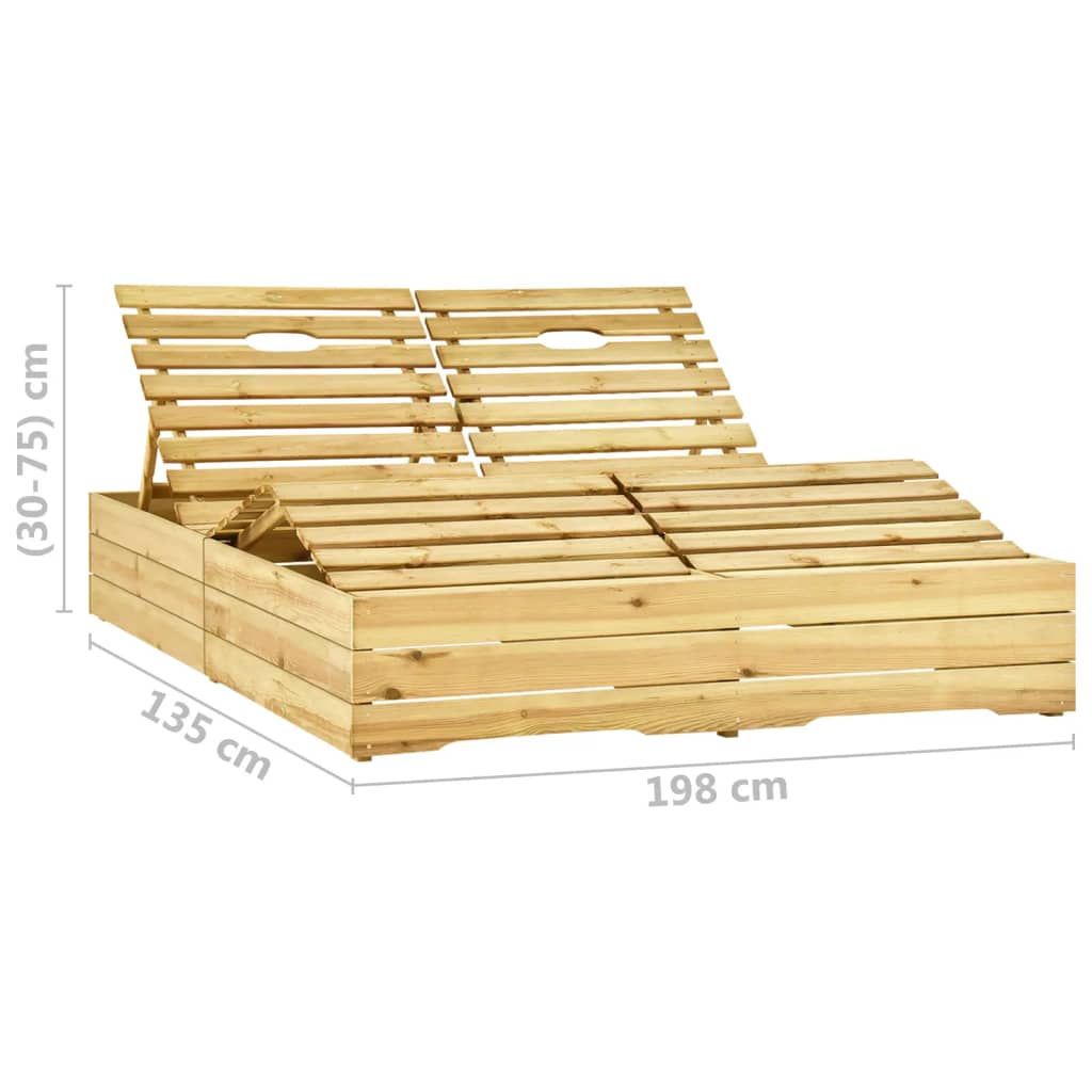 Ligbed tweepersoons met heldergroene kussens geïmpregneerd hout is nu te koop bij PeponiXL, paradijselijk wonen!