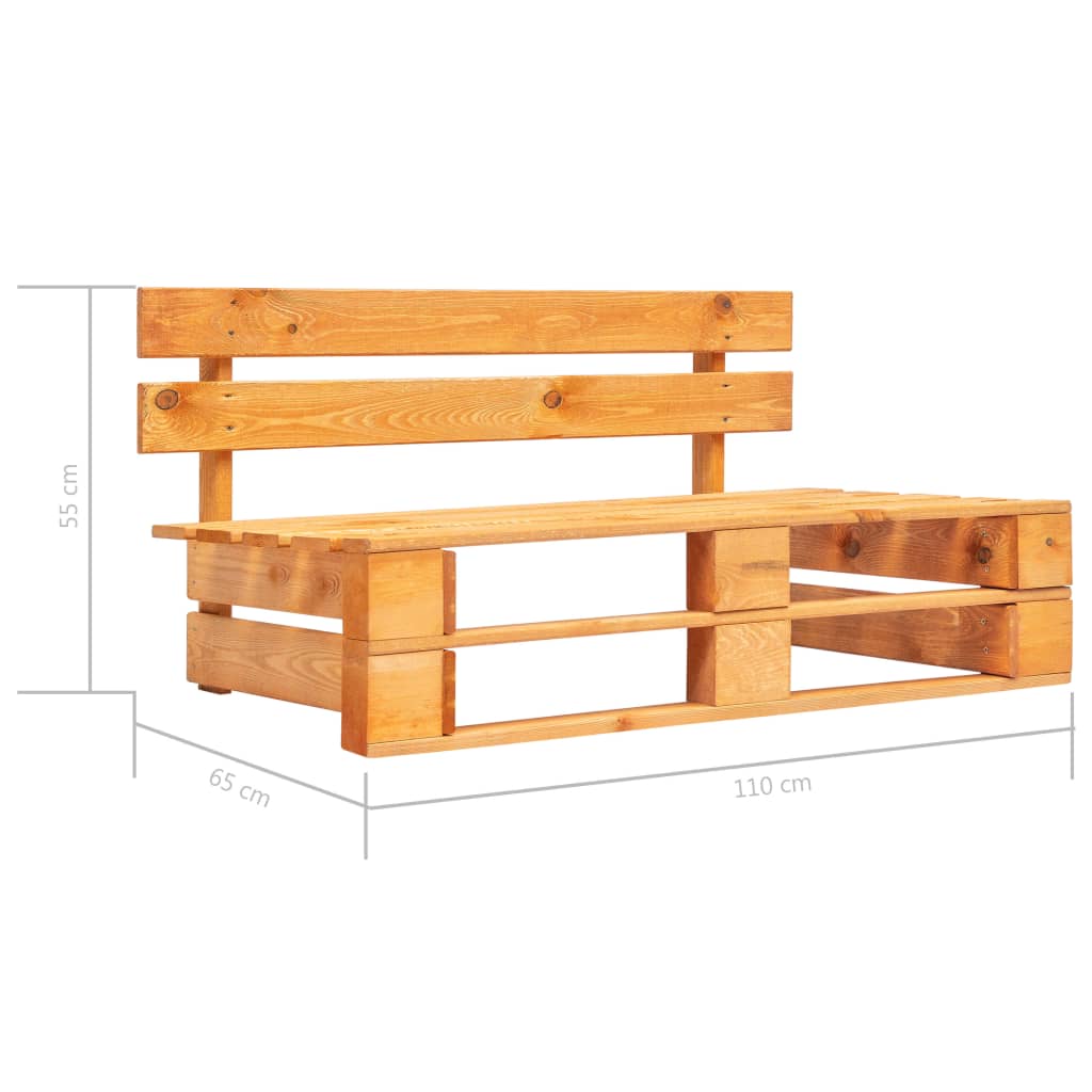 Tuinmiddenbank pallet honingbruin geïmpregneerd grenenhout is nu te koop bij PeponiXL, paradijselijk wonen!