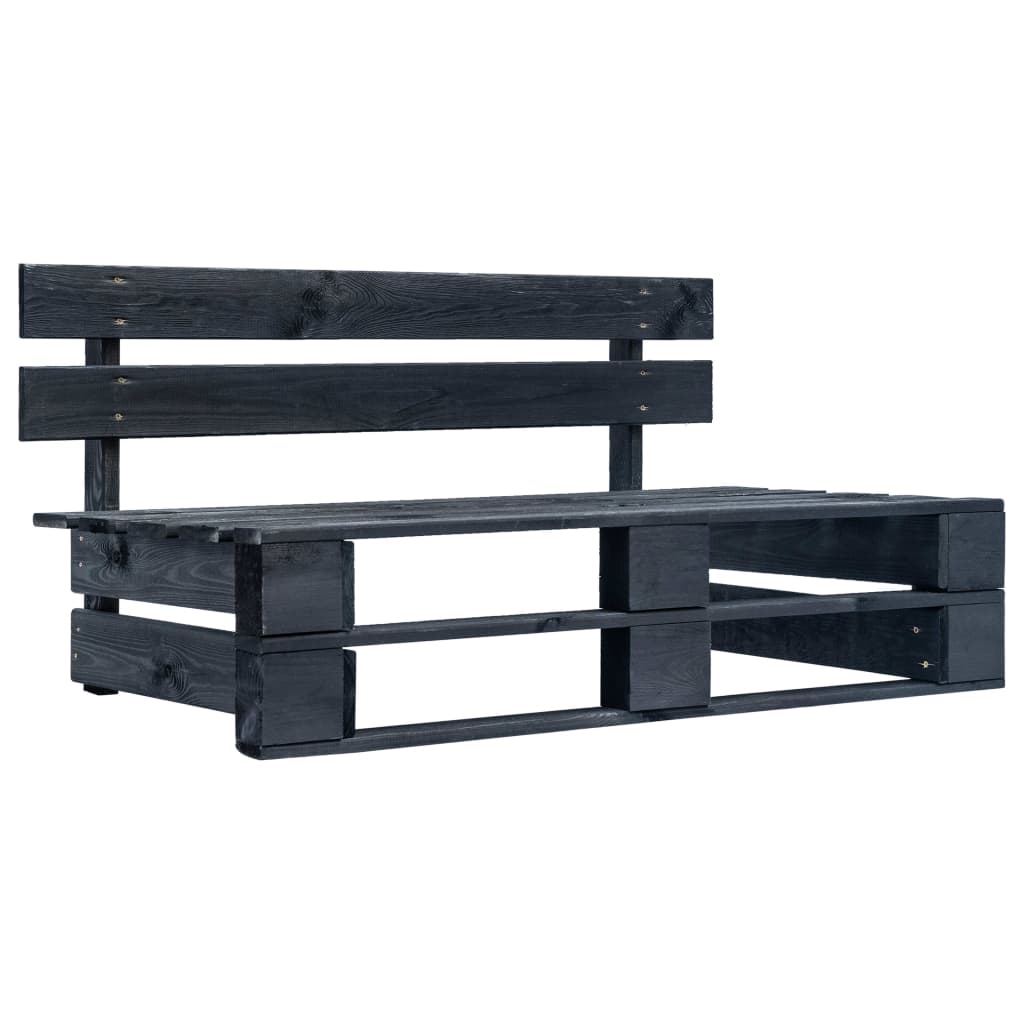 4-delige Loungeset pallet met kussens zwart geïmpregneerd hout is nu te koop bij PeponiXL, paradijselijk wonen!