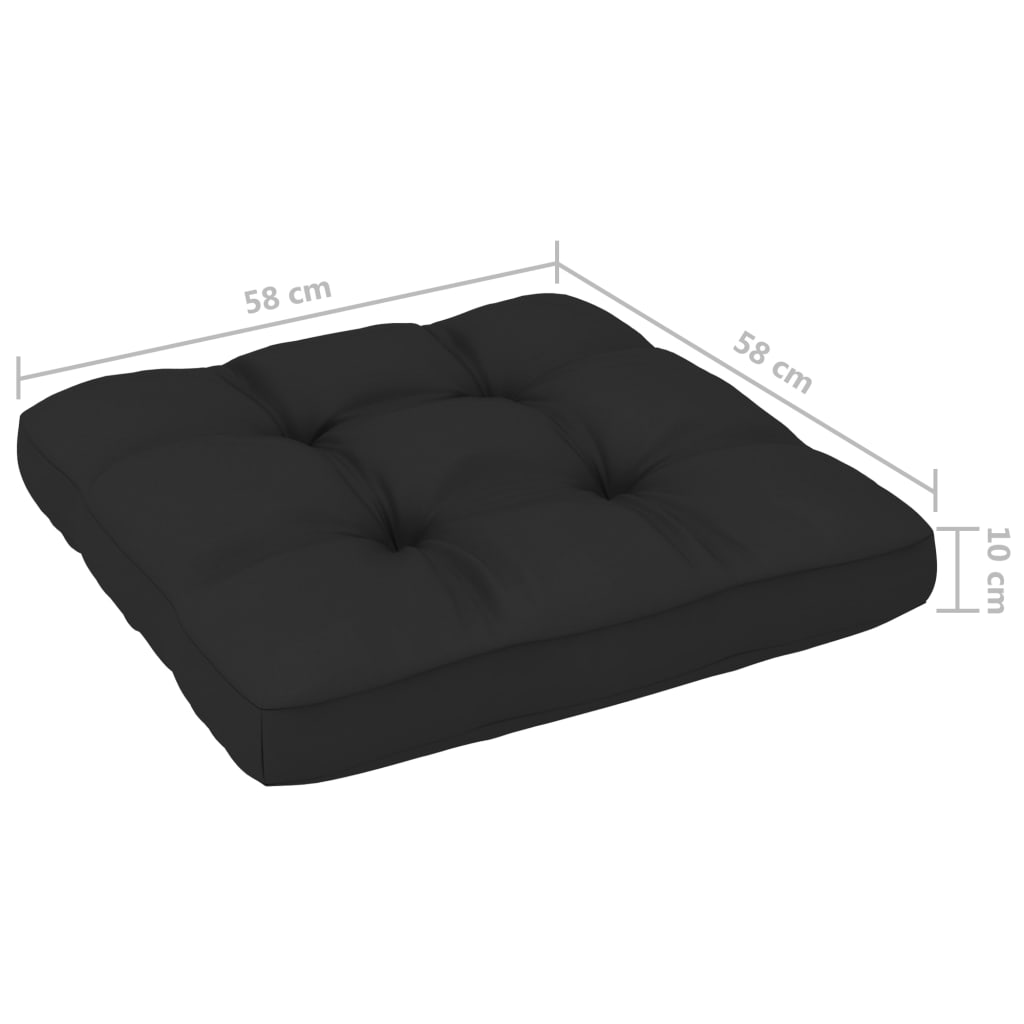 4-delige Loungeset pallet met kussens zwart geïmpregneerd hout