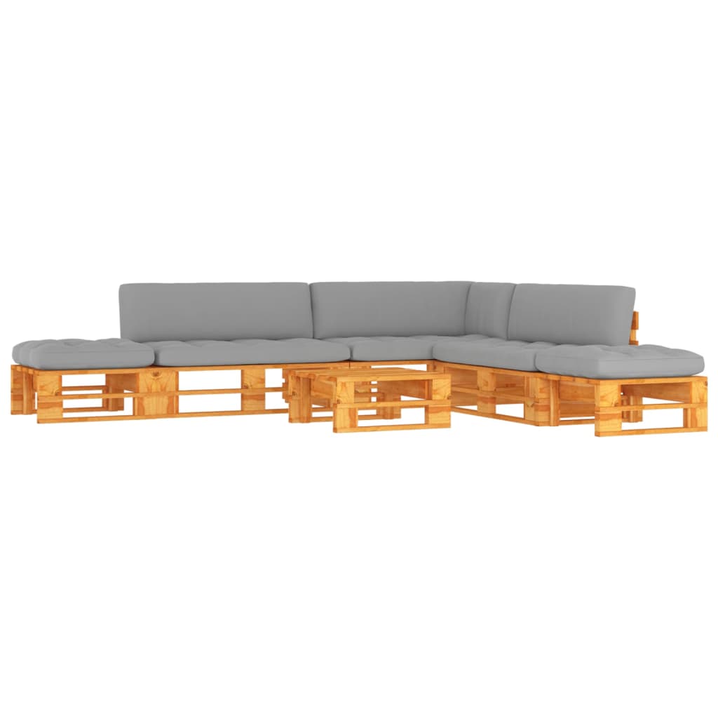 6-delige Loungeset pallet honingbruin geïmpregneerd grenenhout is nu te koop bij PeponiXL, paradijselijk wonen!