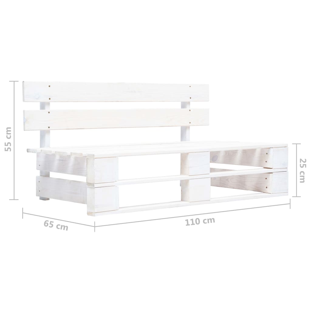 6-delige Loungeset pallet met kussens wit geïmpregneerd hout is nu te koop bij PeponiXL, paradijselijk wonen!