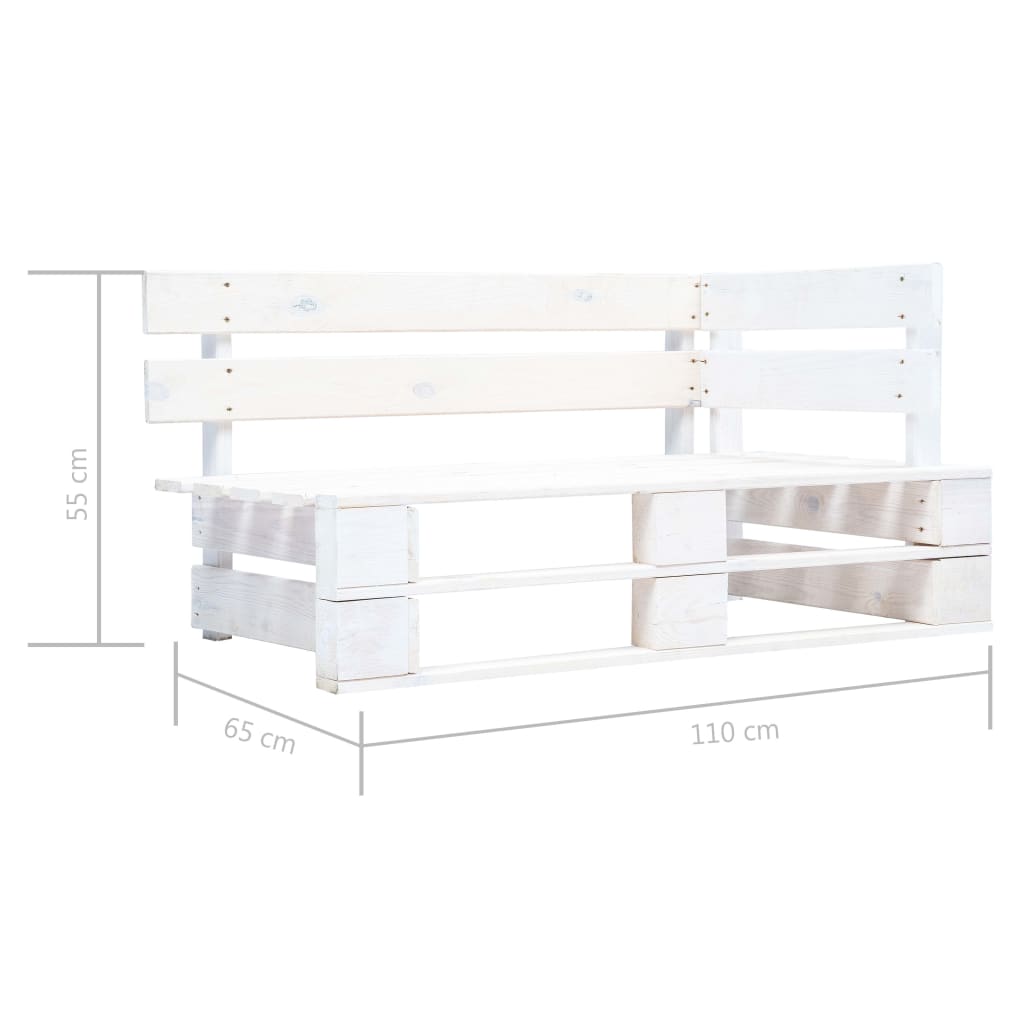 6-delige Loungeset pallet met kussens wit geïmpregneerd hout is nu te koop bij PeponiXL, paradijselijk wonen!