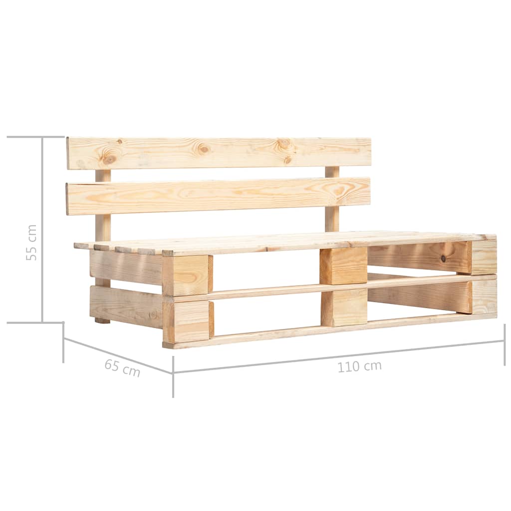 6-delige Loungeset pallet met kussens geïmpregneerd grenenhout