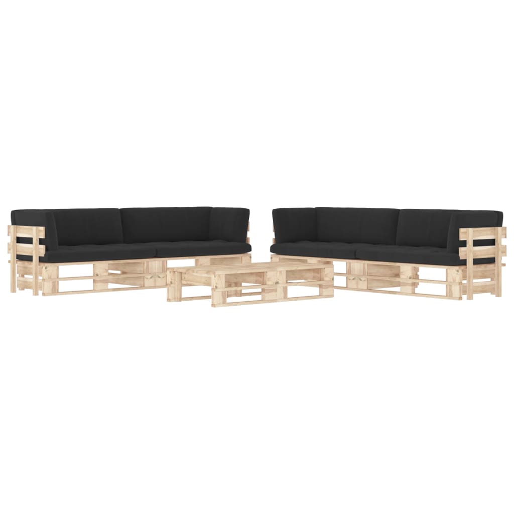 6-delige Loungeset pallet met kussens geïmpregneerd grenenhout is nu te koop bij PeponiXL, paradijselijk wonen!