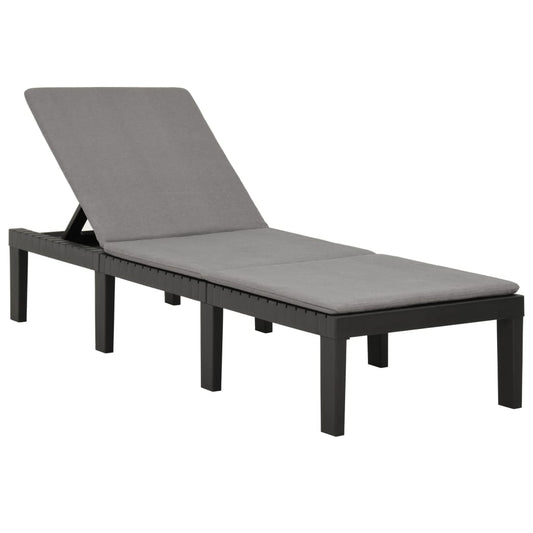 Ligbed met kussen kunststof antracietkleurig is nu te koop bij PeponiXL, paradijselijk wonen!