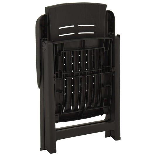 Tuinstoelen 2 st verstelbaar kunststof antracietkleurig is nu te koop bij PeponiXL, paradijselijk wonen!