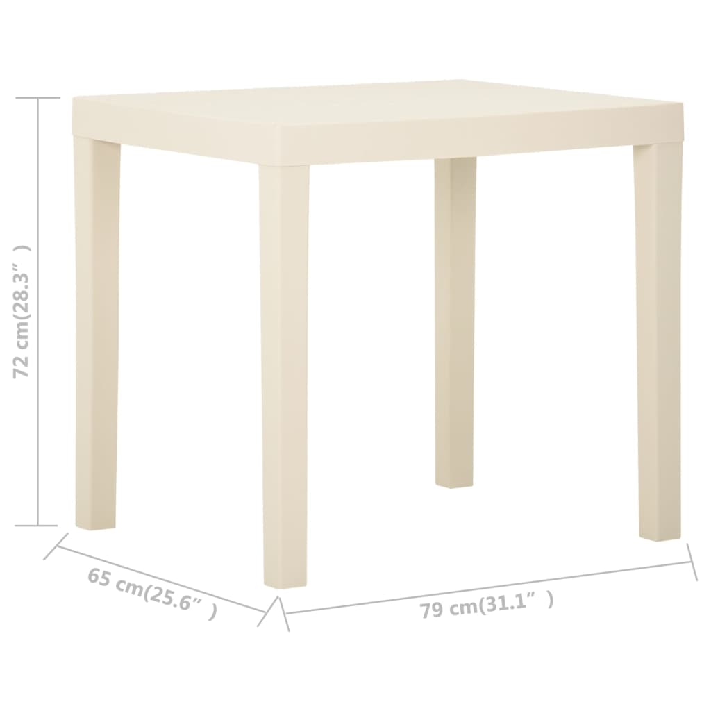 Tuintafel 79x65x72 cm kunststof wit is nu te koop bij PeponiXL, paradijselijk wonen!