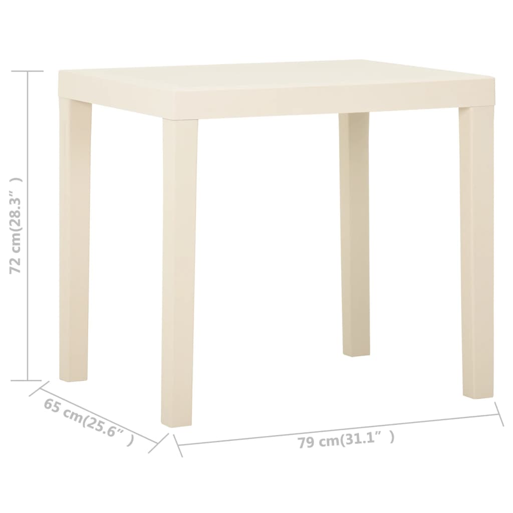Tuintafel 79x65x72 cm kunststof wit is nu te koop bij PeponiXL, paradijselijk wonen!