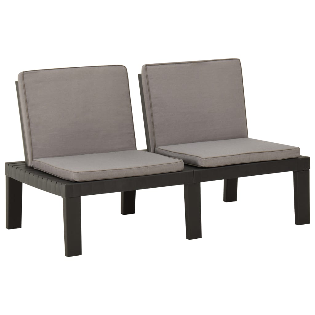 2-delige Loungeset met kussens kunststof grijs is nu te koop bij PeponiXL, paradijselijk wonen!