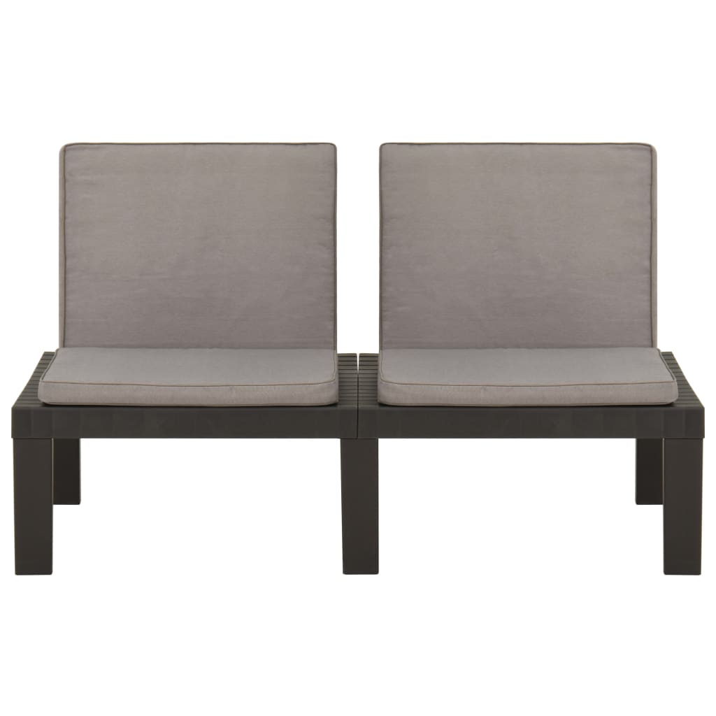 2-delige Loungeset met kussens kunststof grijs is nu te koop bij PeponiXL, paradijselijk wonen!