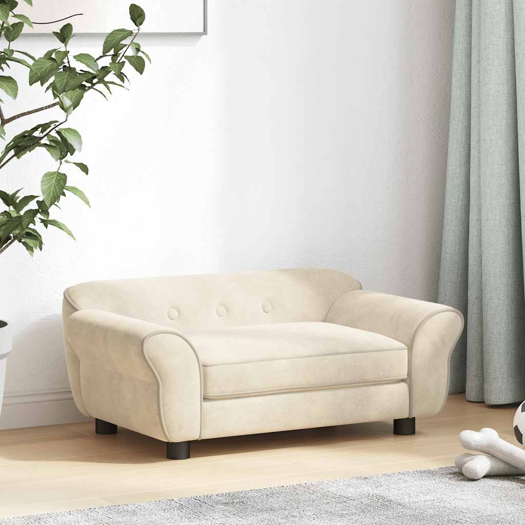 Hondenbank 72x45x30 cm pluche crèmekleurig is nu te koop bij PeponiXL, paradijselijk wonen!