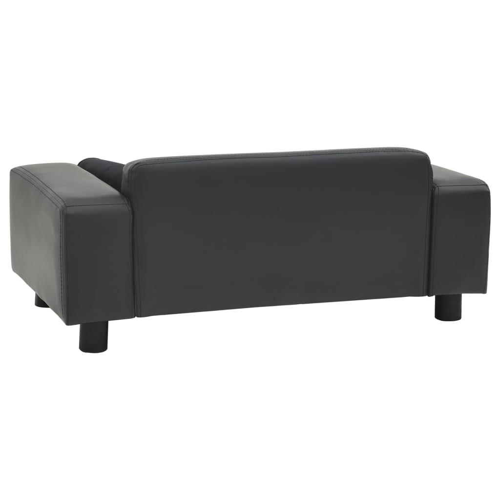 Hondenbank 81x43x31 cm pluche en kunstleer donkergrijs is nu te koop bij PeponiXL, paradijselijk wonen!