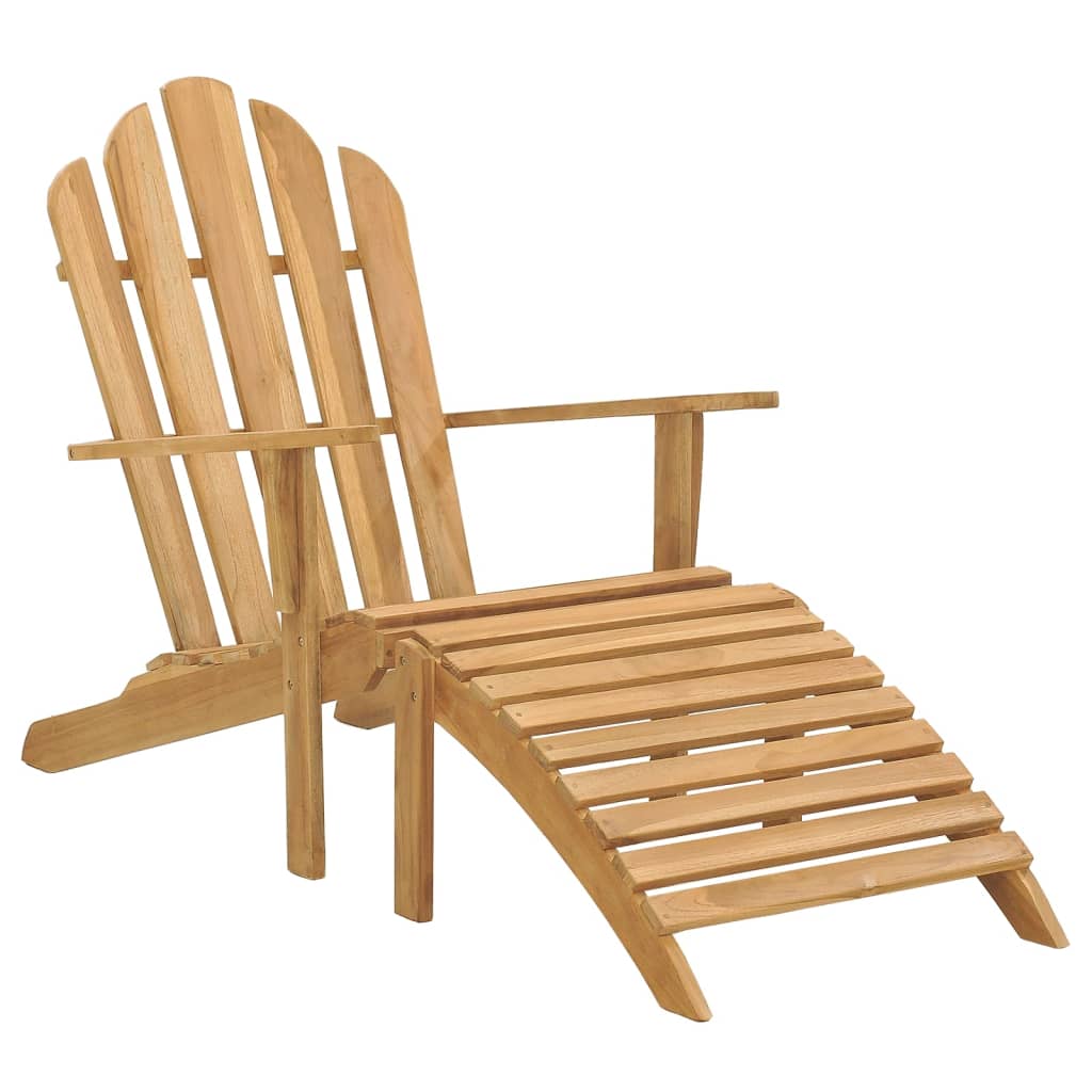 Stoel Adirondack met voetensteun massief teakhout is nu te koop bij PeponiXL, paradijselijk wonen!