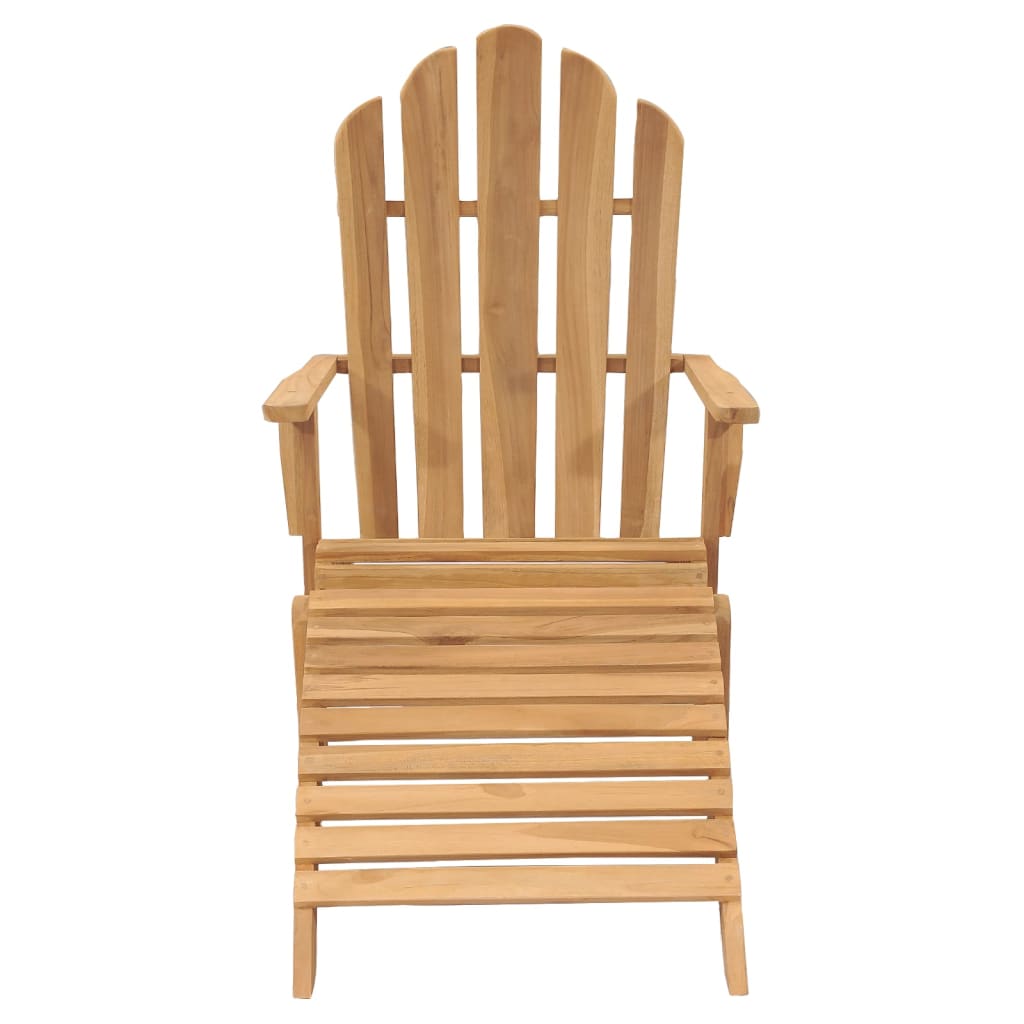 Stoel Adirondack met voetensteun massief teakhout is nu te koop bij PeponiXL, paradijselijk wonen!