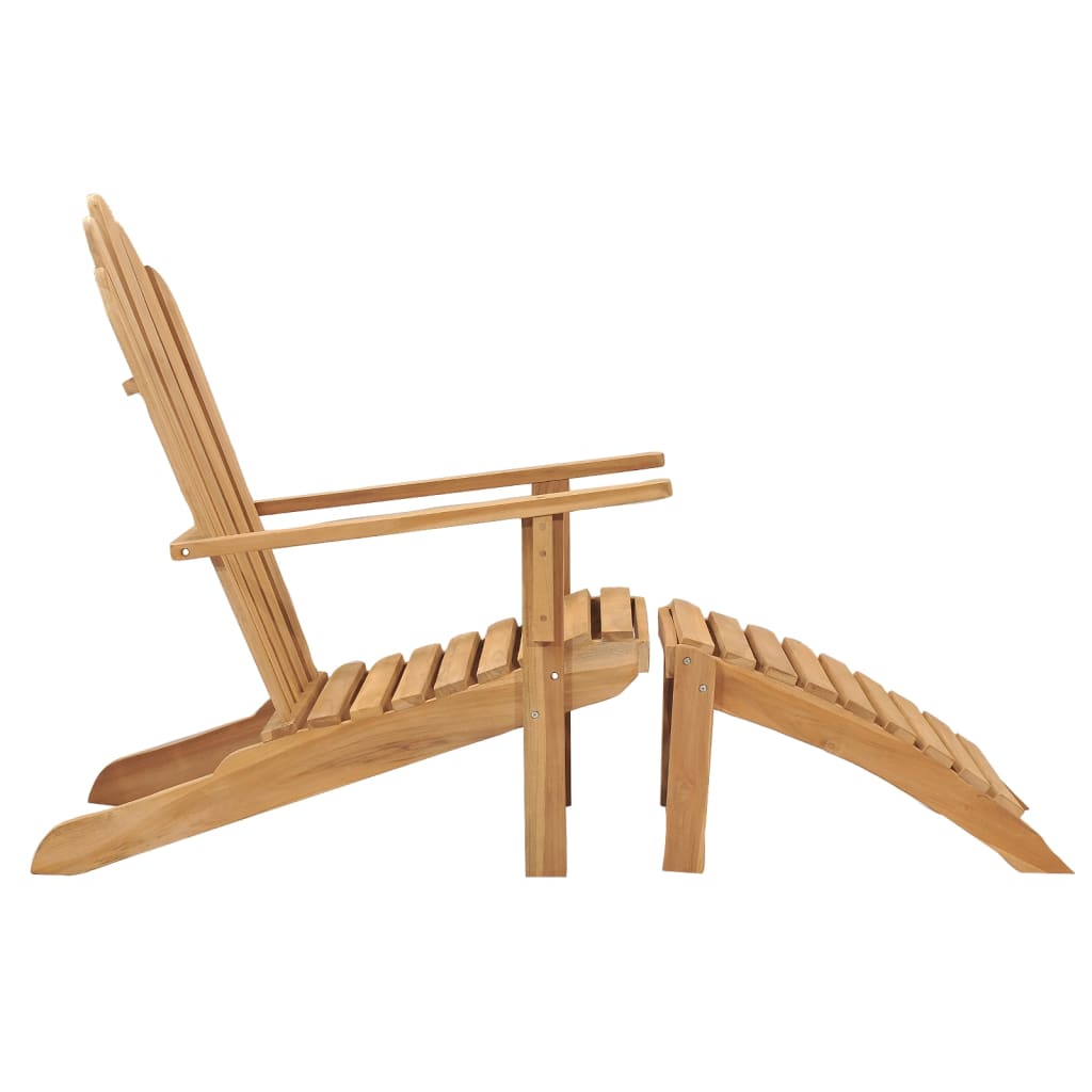 Stoel Adirondack met voetensteun massief teakhout is nu te koop bij PeponiXL, paradijselijk wonen!