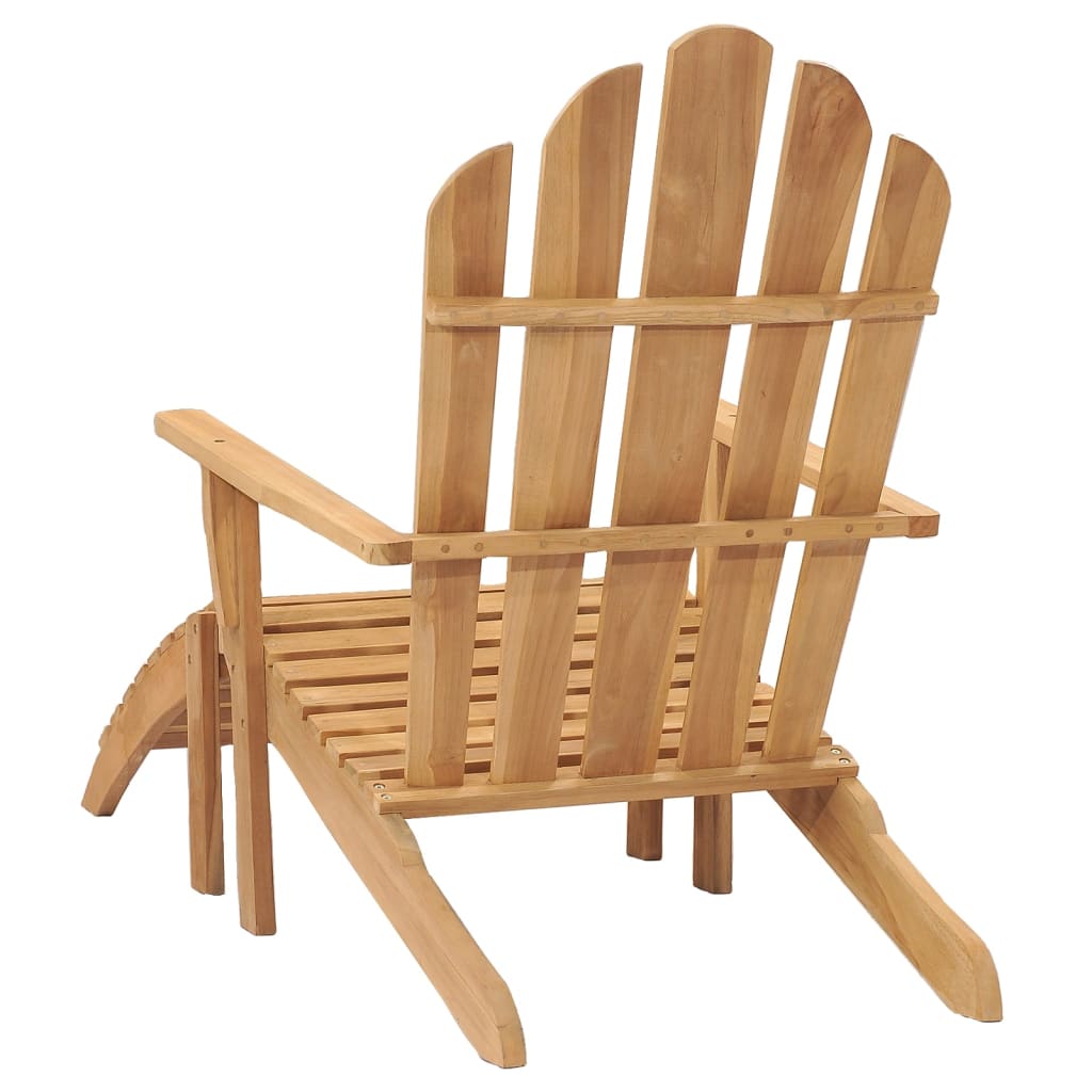 Stoel Adirondack met voetensteun massief teakhout is nu te koop bij PeponiXL, paradijselijk wonen!