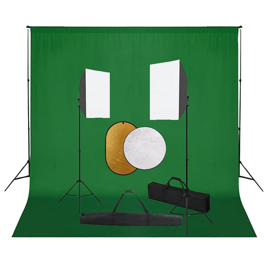 Fotostudioset met softboxlampen, achtergrond en reflector is nu te koop bij PeponiXL, paradijselijk wonen!