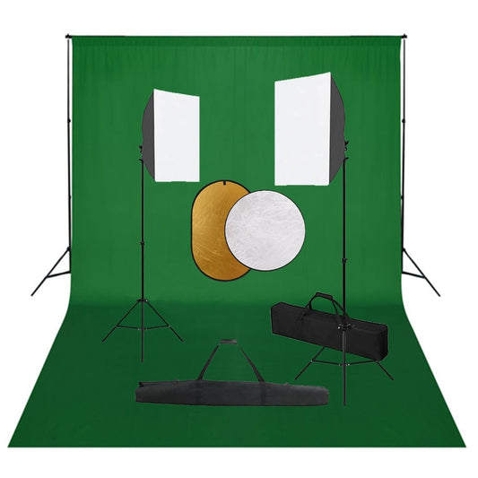 Fotostudioset met softboxlampen, achtergrond en reflector is nu te koop bij PeponiXL, paradijselijk wonen!