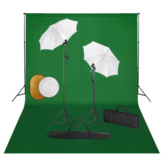 Fotostudioset met lampen, paraplu's, achtergrond en reflector is nu te koop bij PeponiXL, paradijselijk wonen!