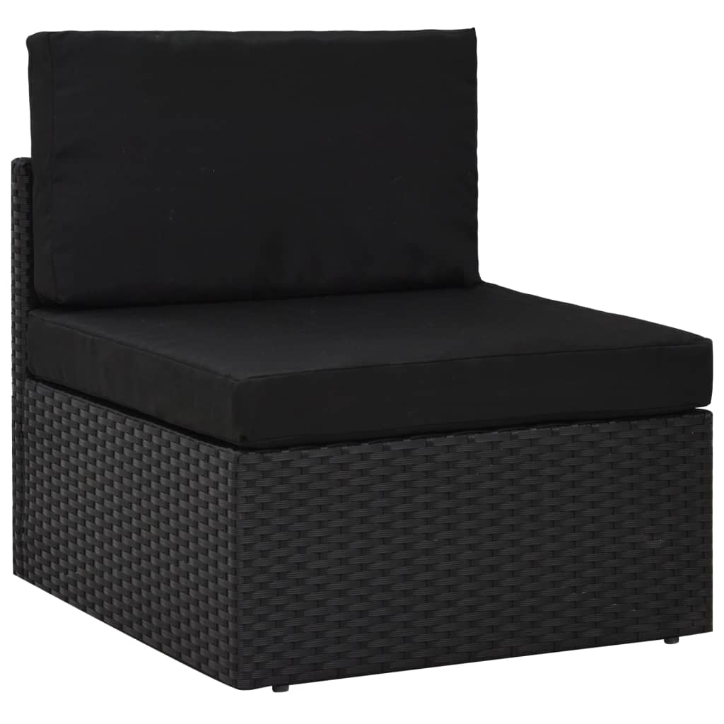 9-delige Loungeset met kussens poly rattan zwart is nu te koop bij PeponiXL, paradijselijk wonen!