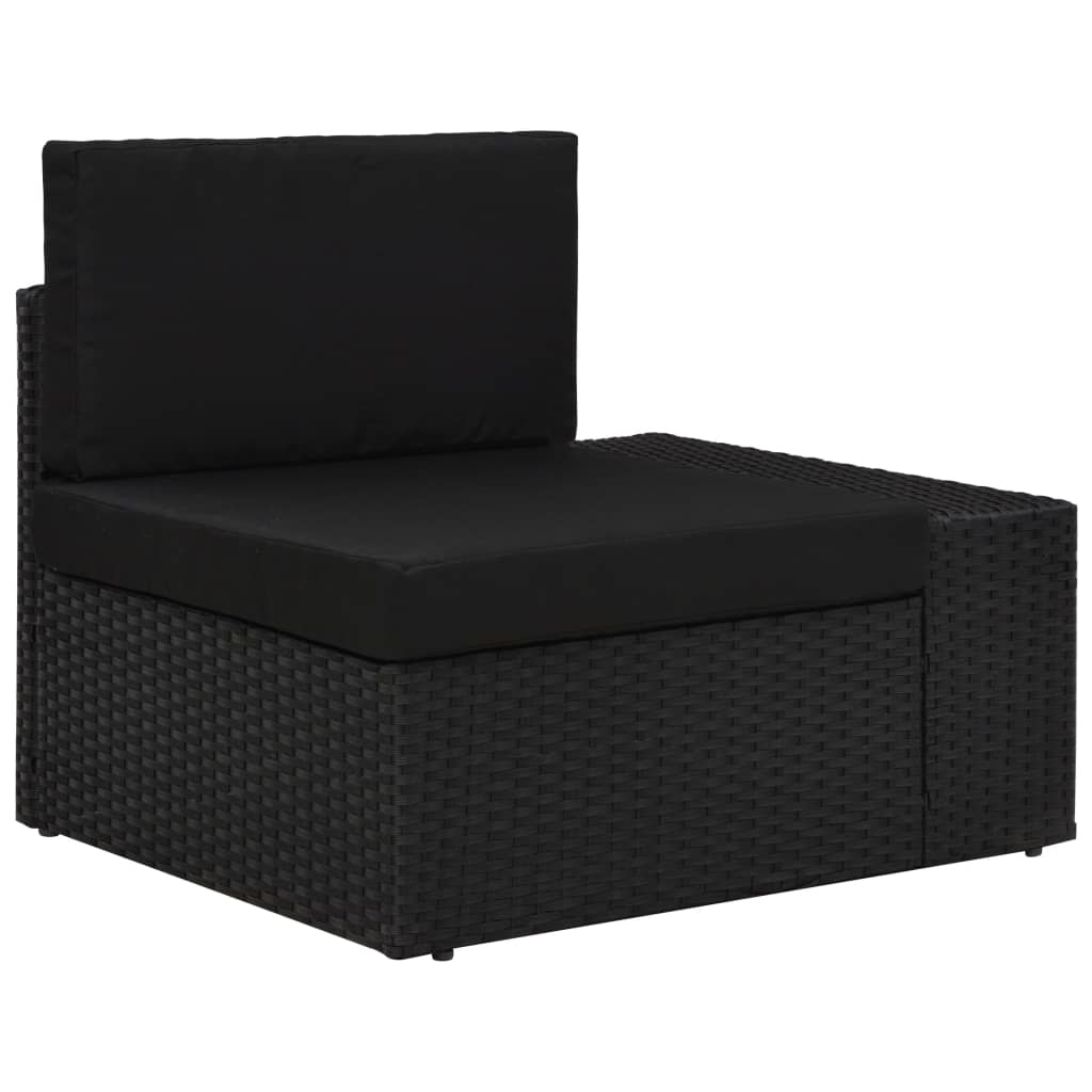 9-delige Loungeset met kussens poly rattan zwart is nu te koop bij PeponiXL, paradijselijk wonen!