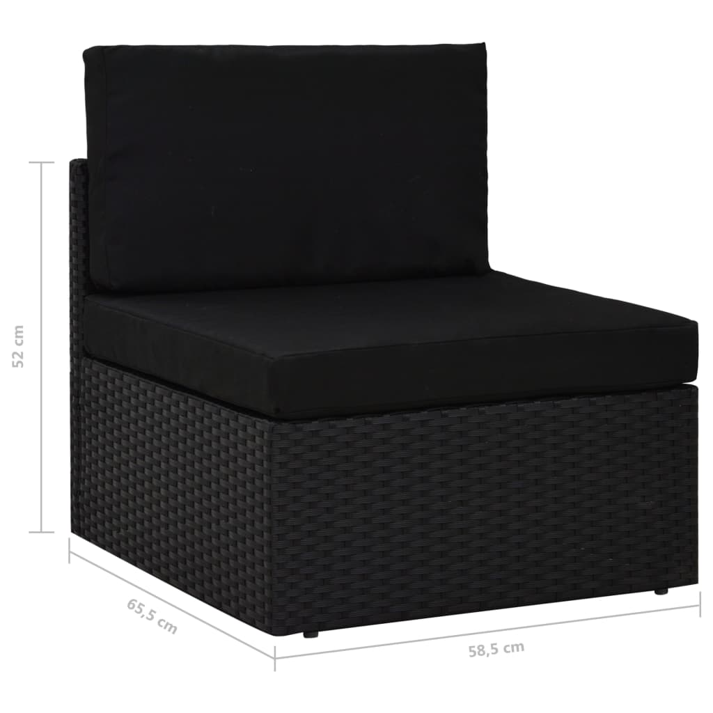 9-delige Loungeset met kussens poly rattan zwart is nu te koop bij PeponiXL, paradijselijk wonen!