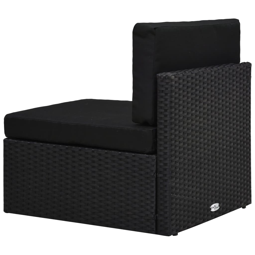 6-delige Loungeset met kussens poly rattan zwart is nu te koop bij PeponiXL, paradijselijk wonen!