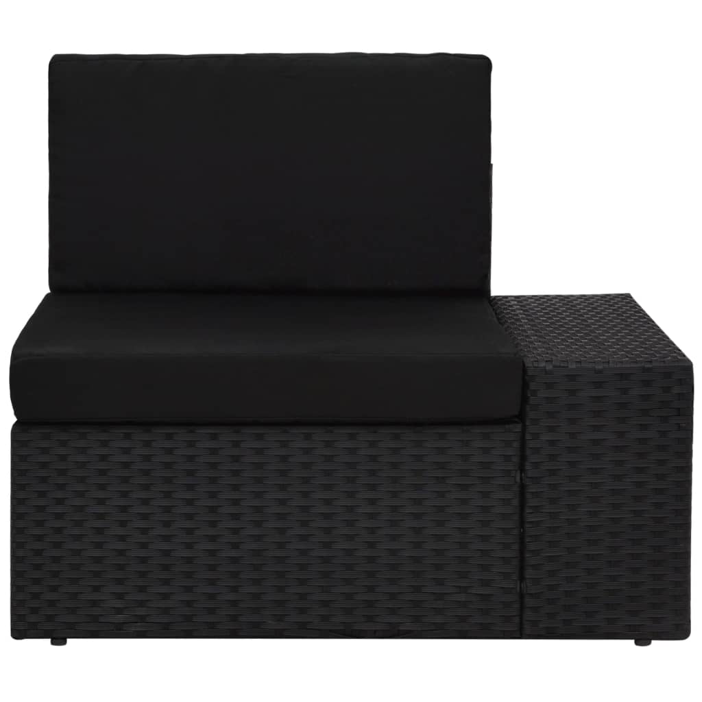 6-delige Loungeset met kussens poly rattan zwart is nu te koop bij PeponiXL, paradijselijk wonen!