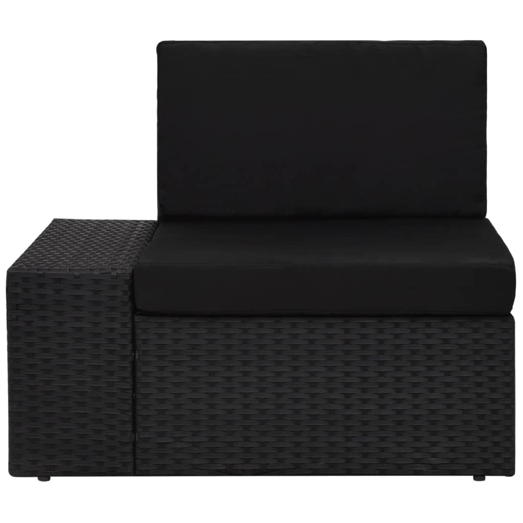 6-delige Loungeset met kussens poly rattan zwart is nu te koop bij PeponiXL, paradijselijk wonen!