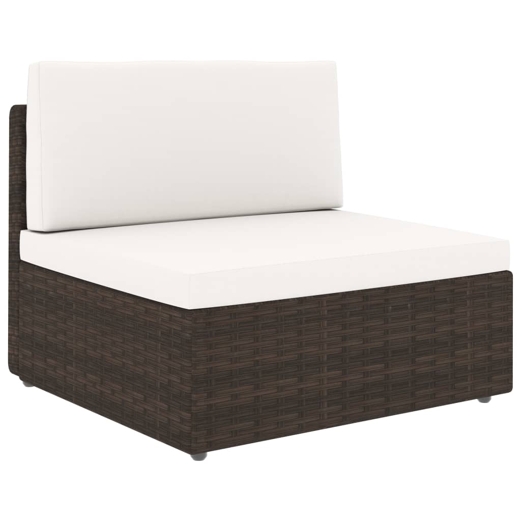 5-delige Loungeset met kussens poly rattan bruin is nu te koop bij PeponiXL, paradijselijk wonen!