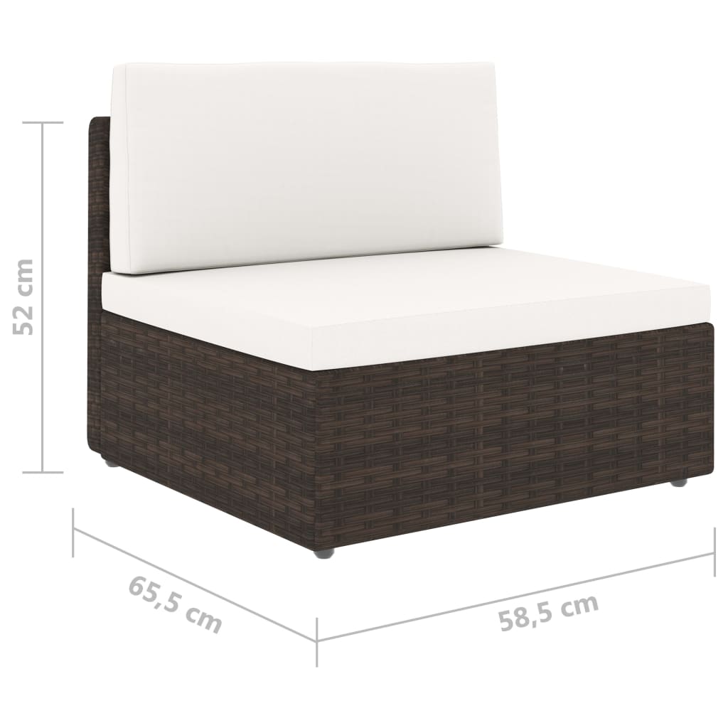 5-delige Loungeset met kussens poly rattan bruin is nu te koop bij PeponiXL, paradijselijk wonen!