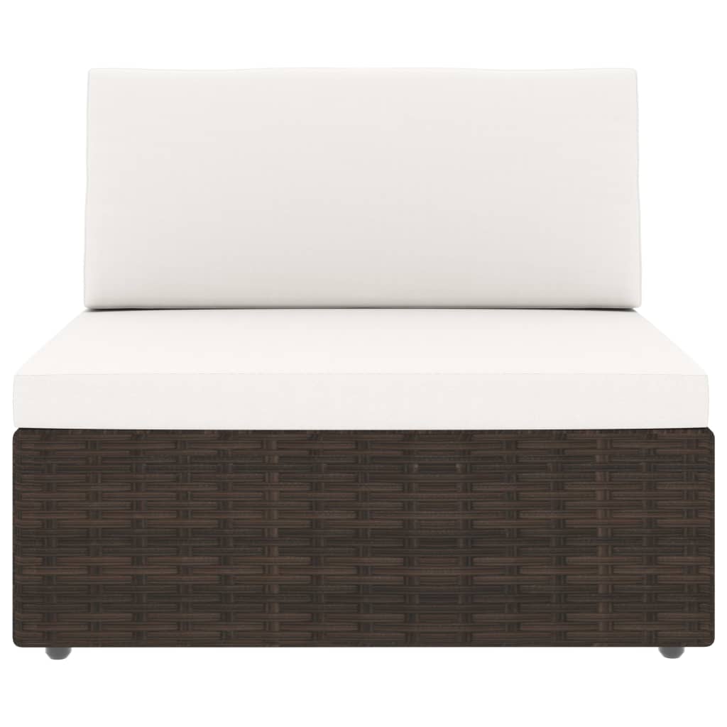 5-delige Loungeset met kussens poly rattan bruin is nu te koop bij PeponiXL, paradijselijk wonen!