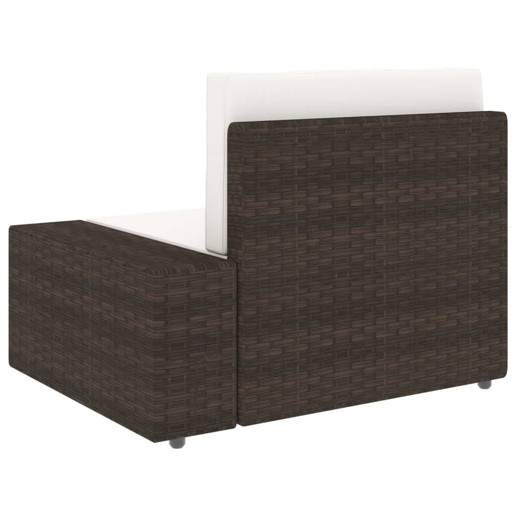 5-delige Loungeset met kussens poly rattan bruin is nu te koop bij PeponiXL, paradijselijk wonen!